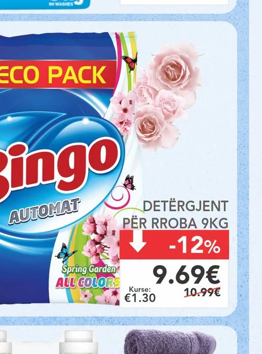 Detergjent për Rroba 9KG Bingo