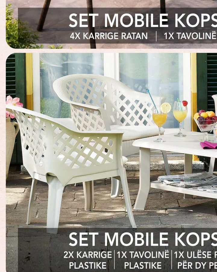 Set Mobile Kopshti 4X Karrige Ratan 1X Tavoline Ratan