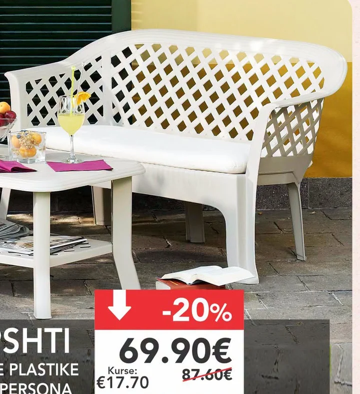 Set Mobile Kopshti 2X Karrige Plastike 1X Tavoline Plastike 1X Ulese Plastike per Dy Persona