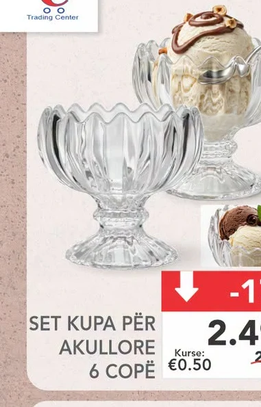 Set Kupa per Akullore 6 Cope