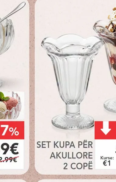 Set Kupa per Akullore 2 Cope