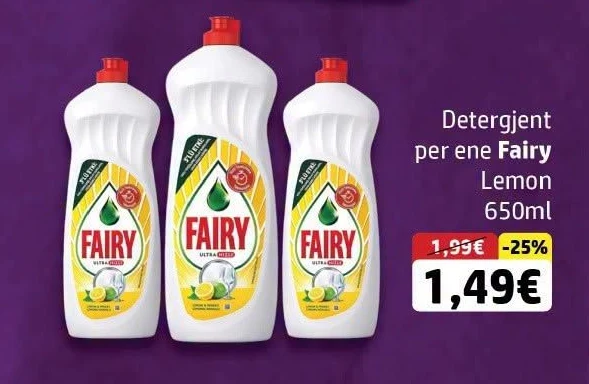 Fairy Detergjent per Ene Lemon 650ML