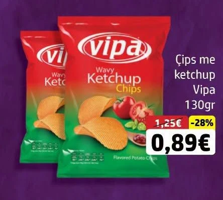 Çips me Ketchup Vipa 130GR