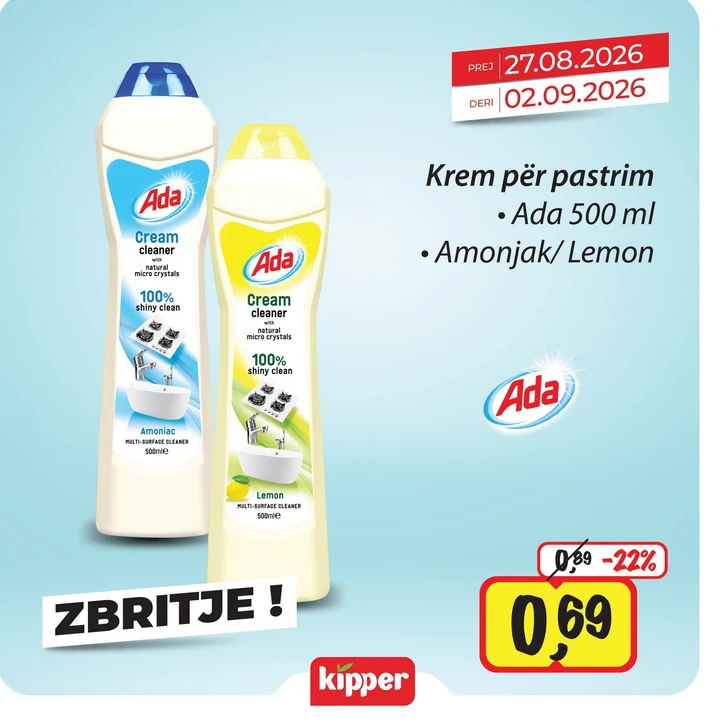 Krem për Pastrim Ada 500 Ml Amonjak/lemon