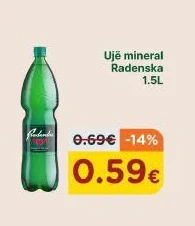 Ujë Mineral Radenska 1.5L