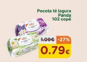 Peceta Të Lagura Panda 102 Copë