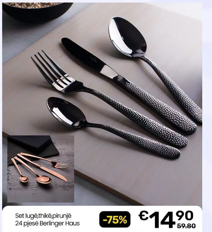 Set Lugë, Thikë, Pirunjë 24 Pjesë Berlinger Haus