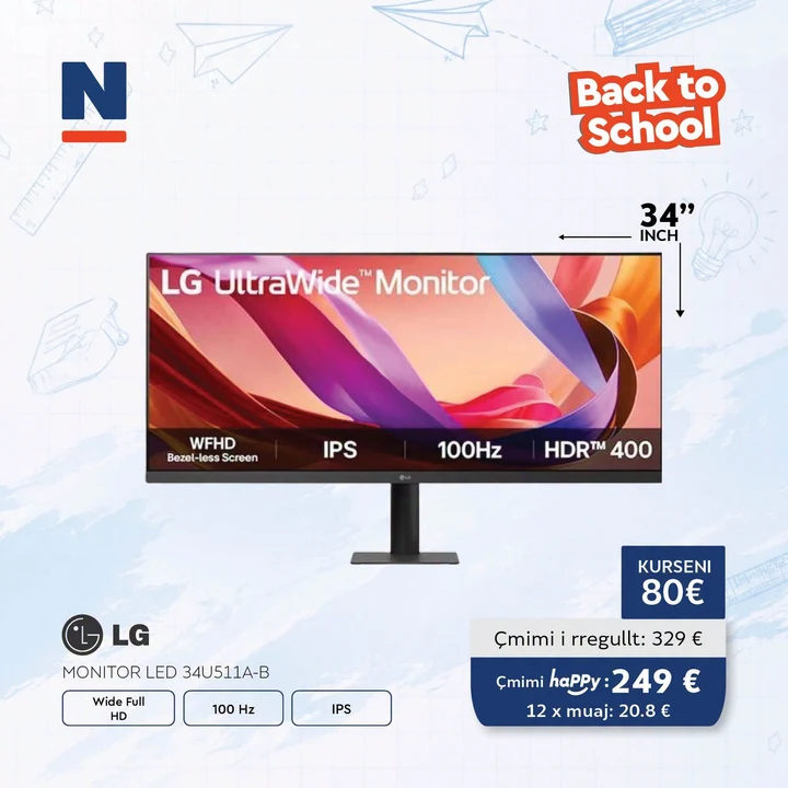 Lg Monitor Led 34U511A-B