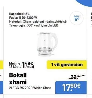 Bokall Xhami 2L Ecg Rk 2020 White Glass