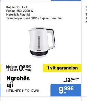 Ngrohës Uji Heinner HEK-17WH