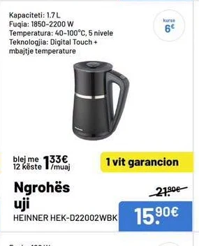 Ngrohës Uji Heinner HEK-D22002WBK