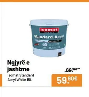 Ngjyrë E Jashtme Isomat Standard Acryl White 15L