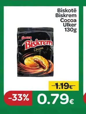 Biskotë Biskrem Cocoa Ulker 130G