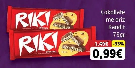 Çokollate me Oriz Kandit 75GR
