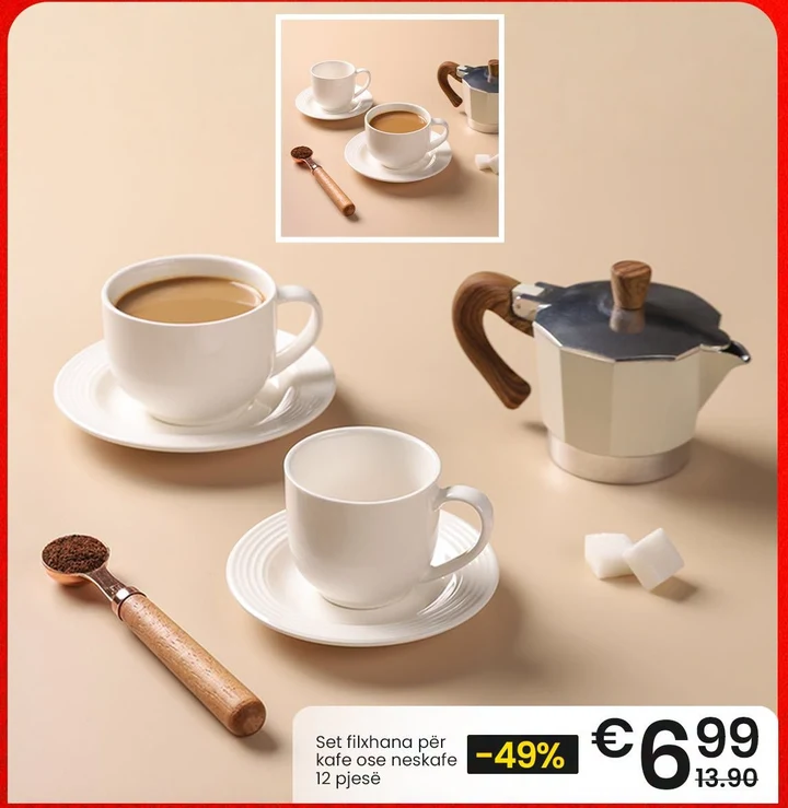 Set Filxhane për Kafe Ose Neskafe 12 Pjesë