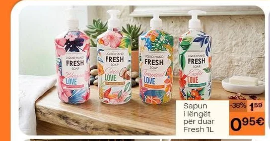 Sapun I Lëngët për Duar Fresh 1L