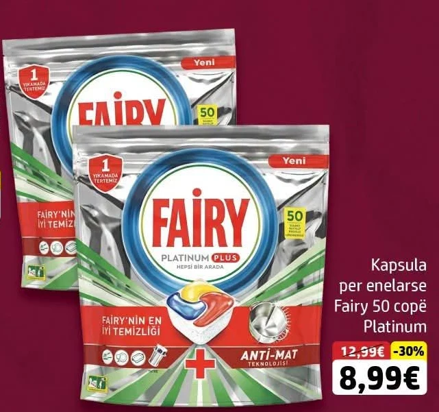 Kapsula për Enelarse Fairy 50 Copë Platinum