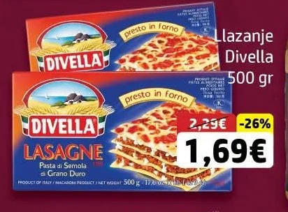 Llazanje Divella 500 Gr