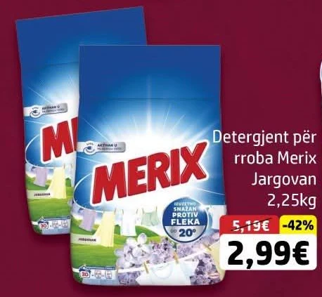 Detergjent për Rroba Merix Jargovan 2,25KG