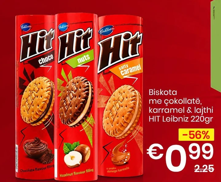 Biskota me Çokollatë, Karramel & Lajthi Hit Leibniz 220GR