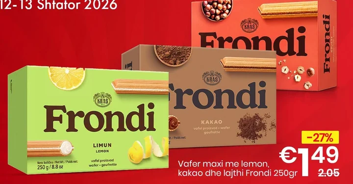 Vafer Maxi me Lemon, Kakao dhe Lajthi Frondi 250GR