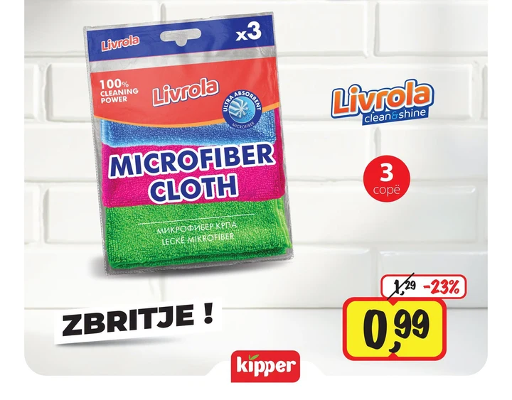 Leckë Mikrofiber Livrola 3 Copë