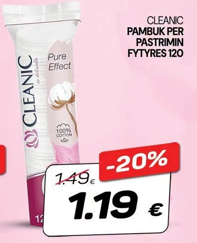 Cleanic Pambuk për Pastrimin E Fytyrës 120