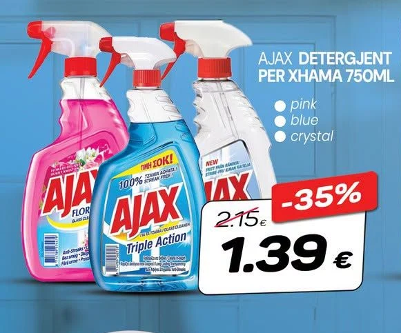 Ajax Detergjent per Xhama 750ML
