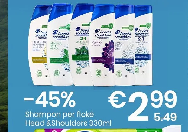 Shampon per Flokë Head & Shoulders 330ML