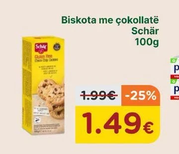Biskota me Çokollatë Schär 100G