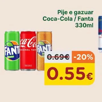 Pije E Gazuar Coca-cola / Fanta 330ML