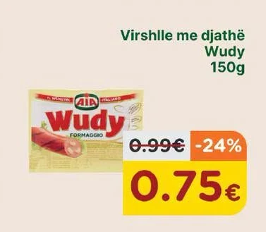Virshlle me Djathë Wudy 150G