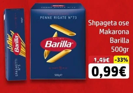 Shpageta Ose Makarona Barilla 500GR