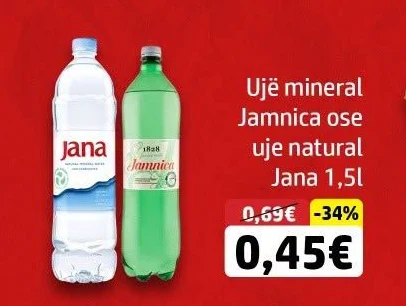 Ujë Mineral Jamnica Ose Ujë Natural Jana 1,5L