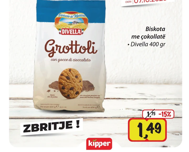 Biskota me Çokollatë Divella 400 Gr