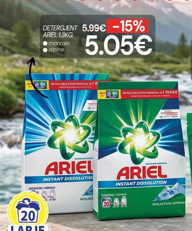 Detergjent Ariel 1.3KG