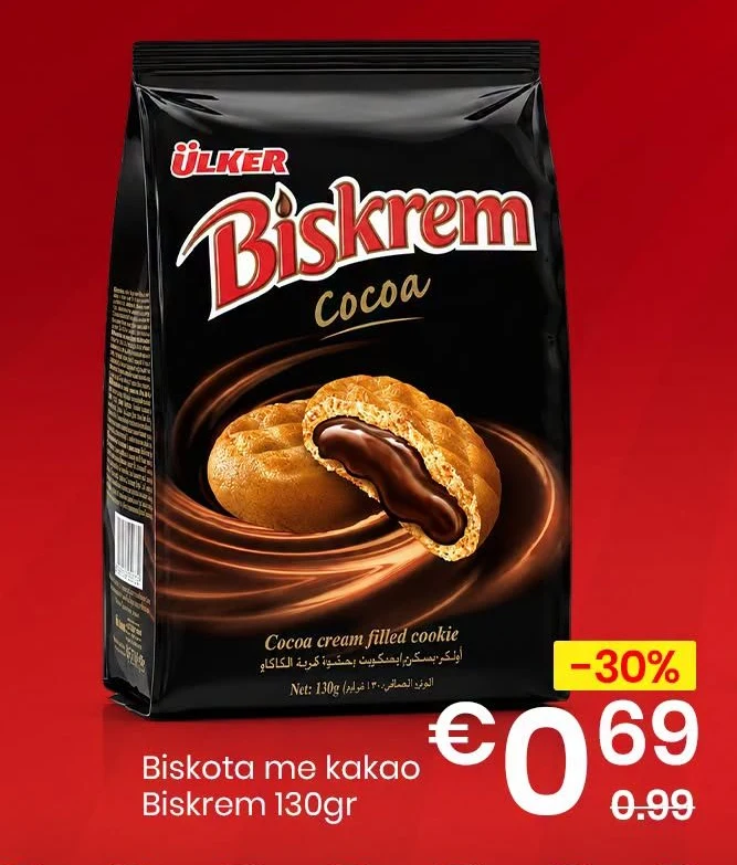 Biskota me Kakao Biskrem 130GR