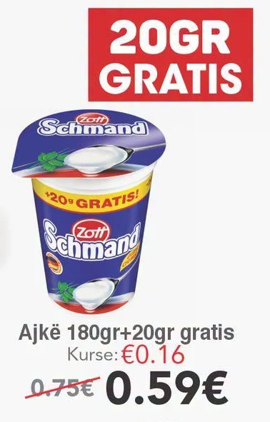 Ajkë 180GR+20GR Gratis