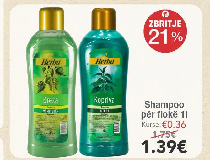 Shampoo për Flokë 1L Herba Breza
