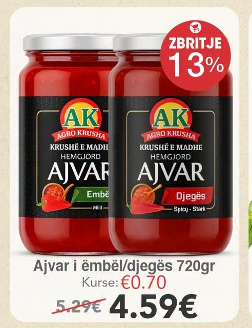 Ajvar I Ëmbël/djegës 720GR