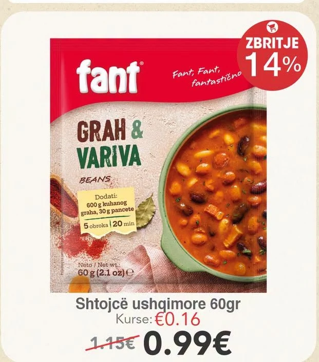 Shtojcë Ushqimore 60GR Fant