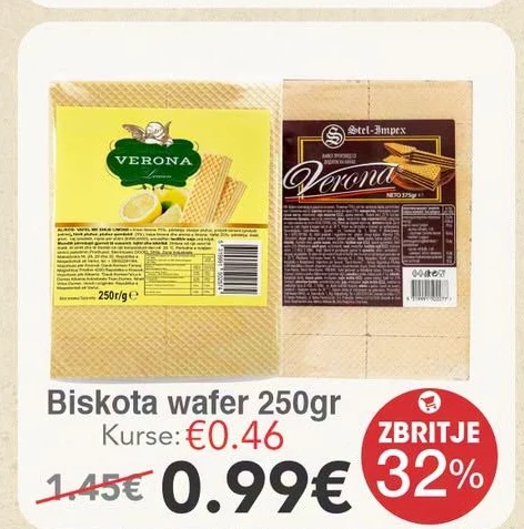 Biskota Wafer 250GR