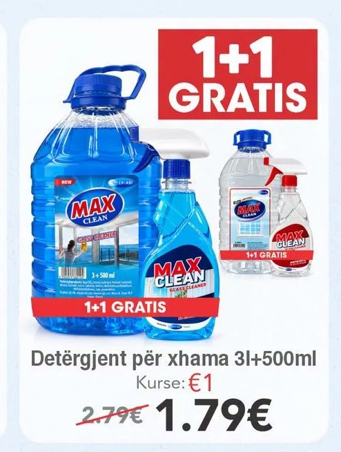 Detergjent për Xhama 3L+500ML