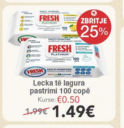 Lecka Të Lagura Pastrimi 100 Copë