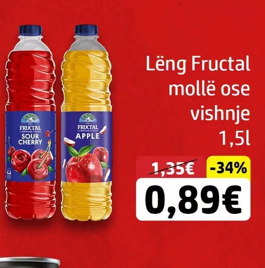 Lëng Fructal Mollë Ose Vishnje 1,5L