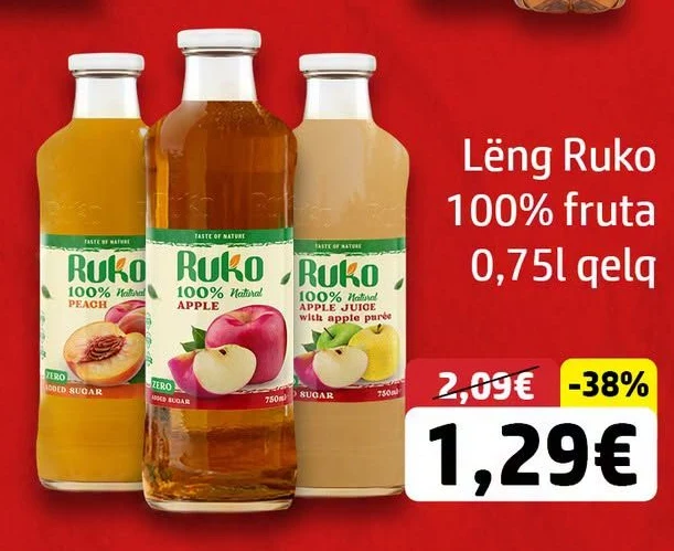 Lëng Ruko Fruta 0,75L Qelq