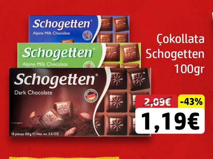 Çokollata Schogetten 100GR