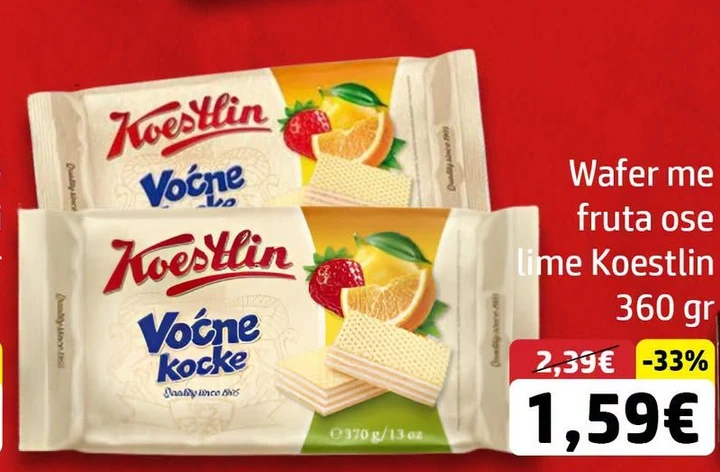 Wafer me Fruta Ose Lime Koestlin 360 Gr