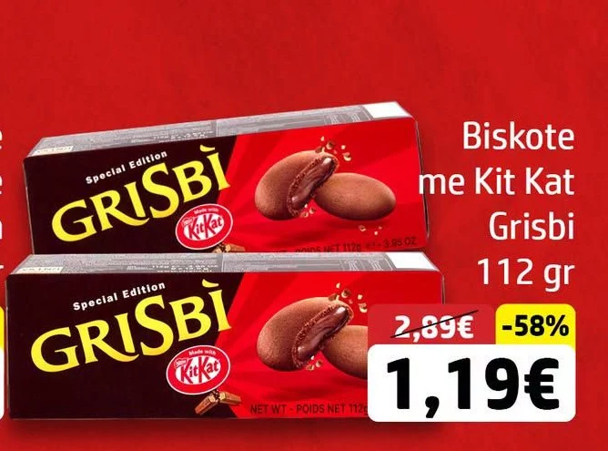 Biskote me Kit Kat Grisbi 112 Gr