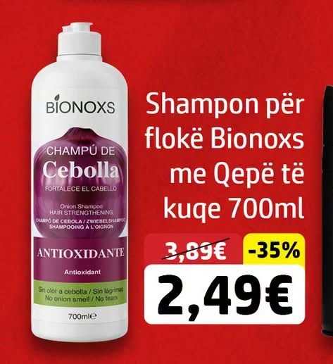 Shampon për Flokë Bionoxs me Qepë Të Kuqe 700ML